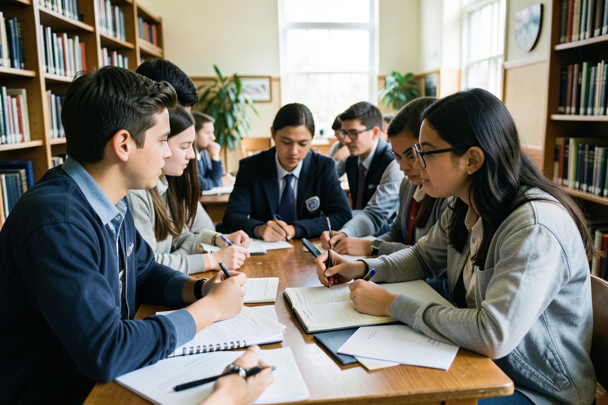 Students preparing for university